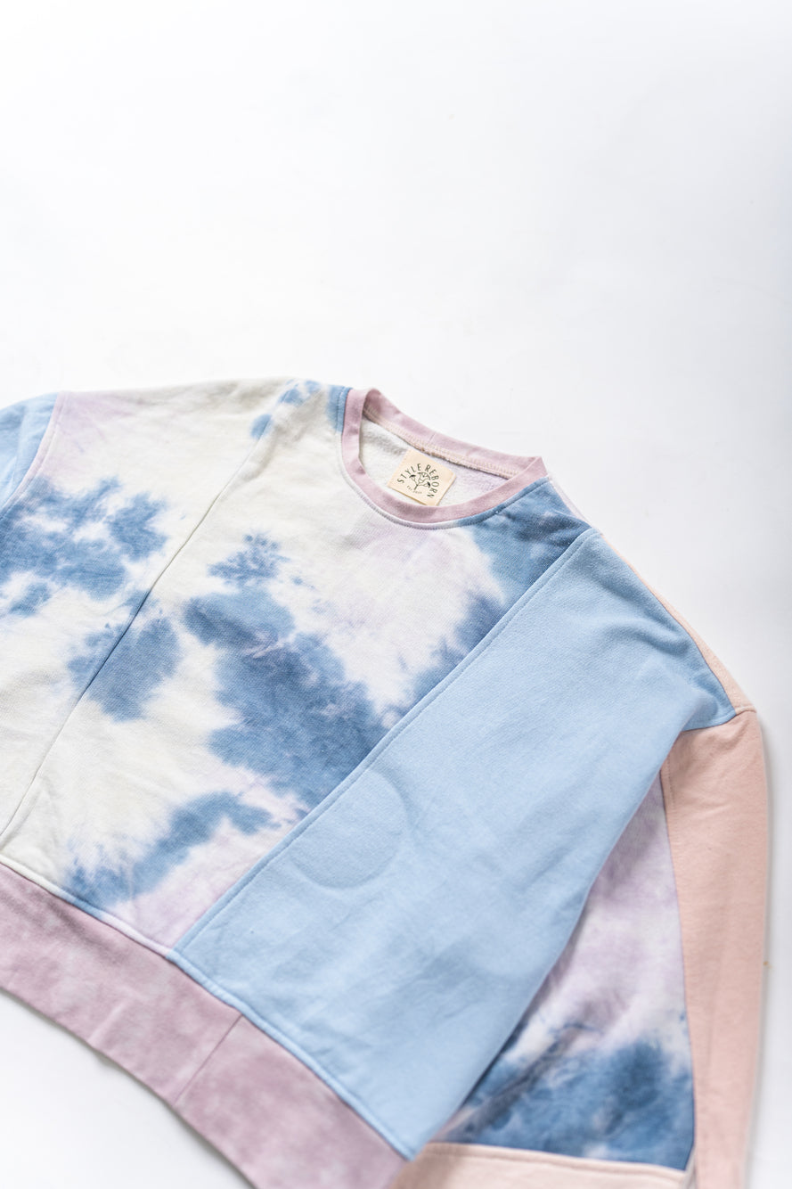 【REMAKEBYK×StyleReborn】Remake Cropped Sweat Pink &Purple Taidai