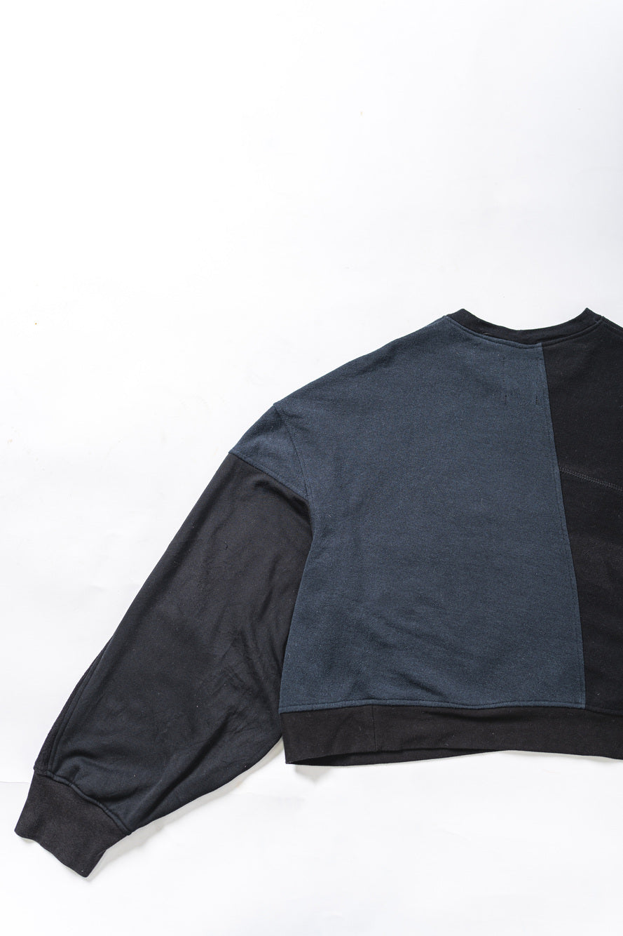 【REMAKEBYK×StyleReborn】Remake Cropped Sweat Black&Navy