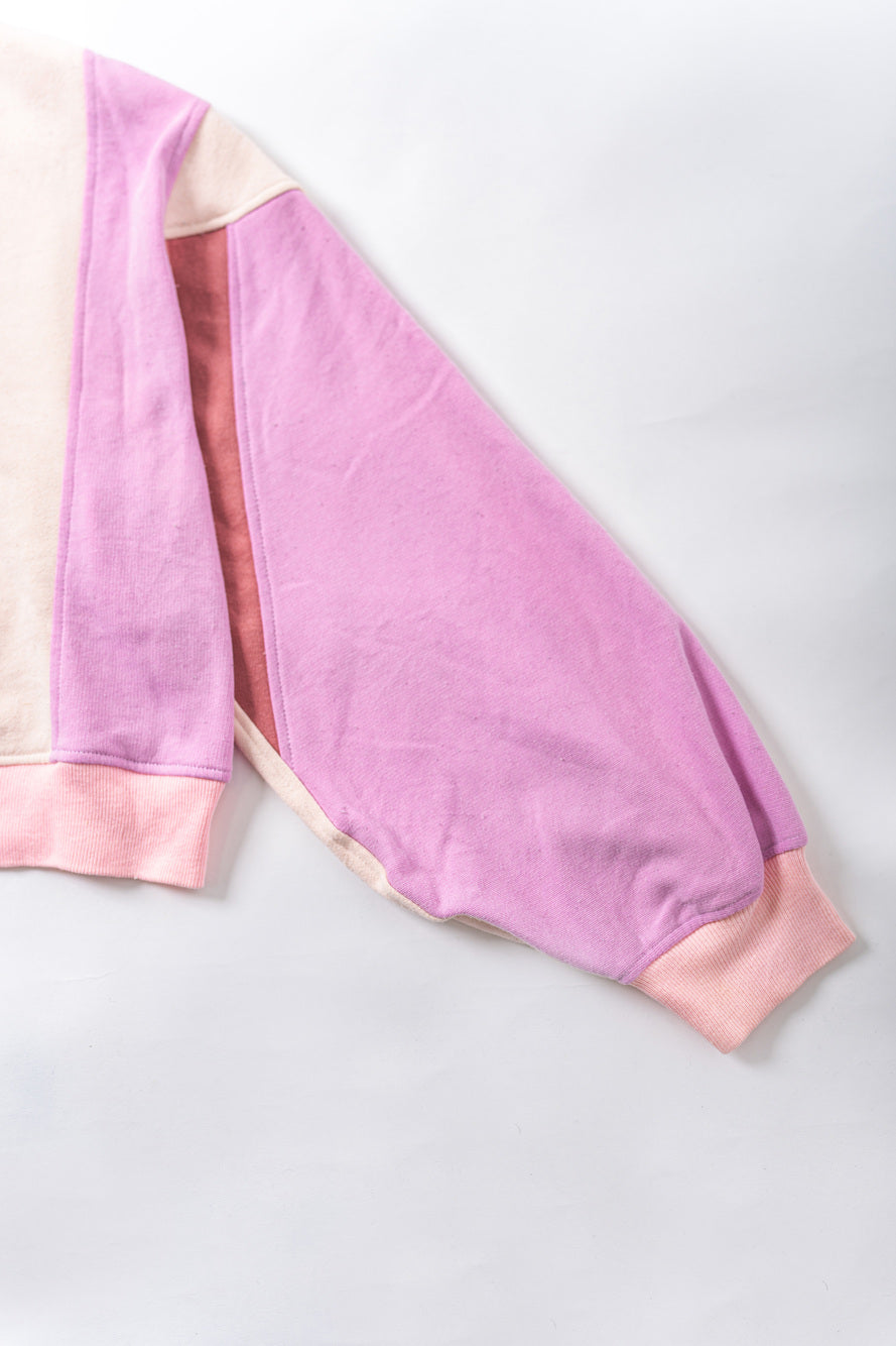 【REMAKEBYK×StyleReborn】Remake Cropped Sweat White×Pink