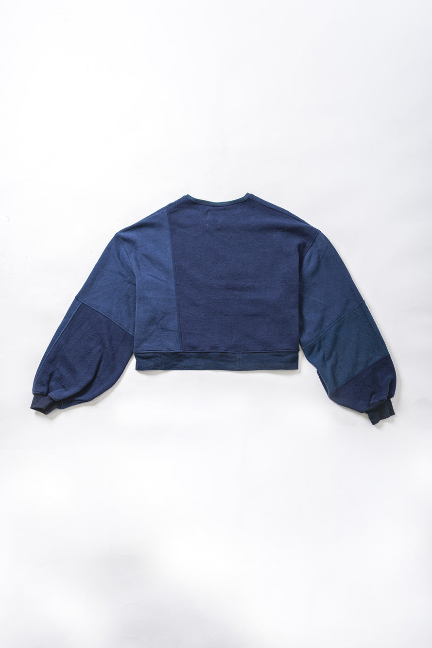 【REMAKEBYK×StyleReborn】Remake Cropped Sweat Navy