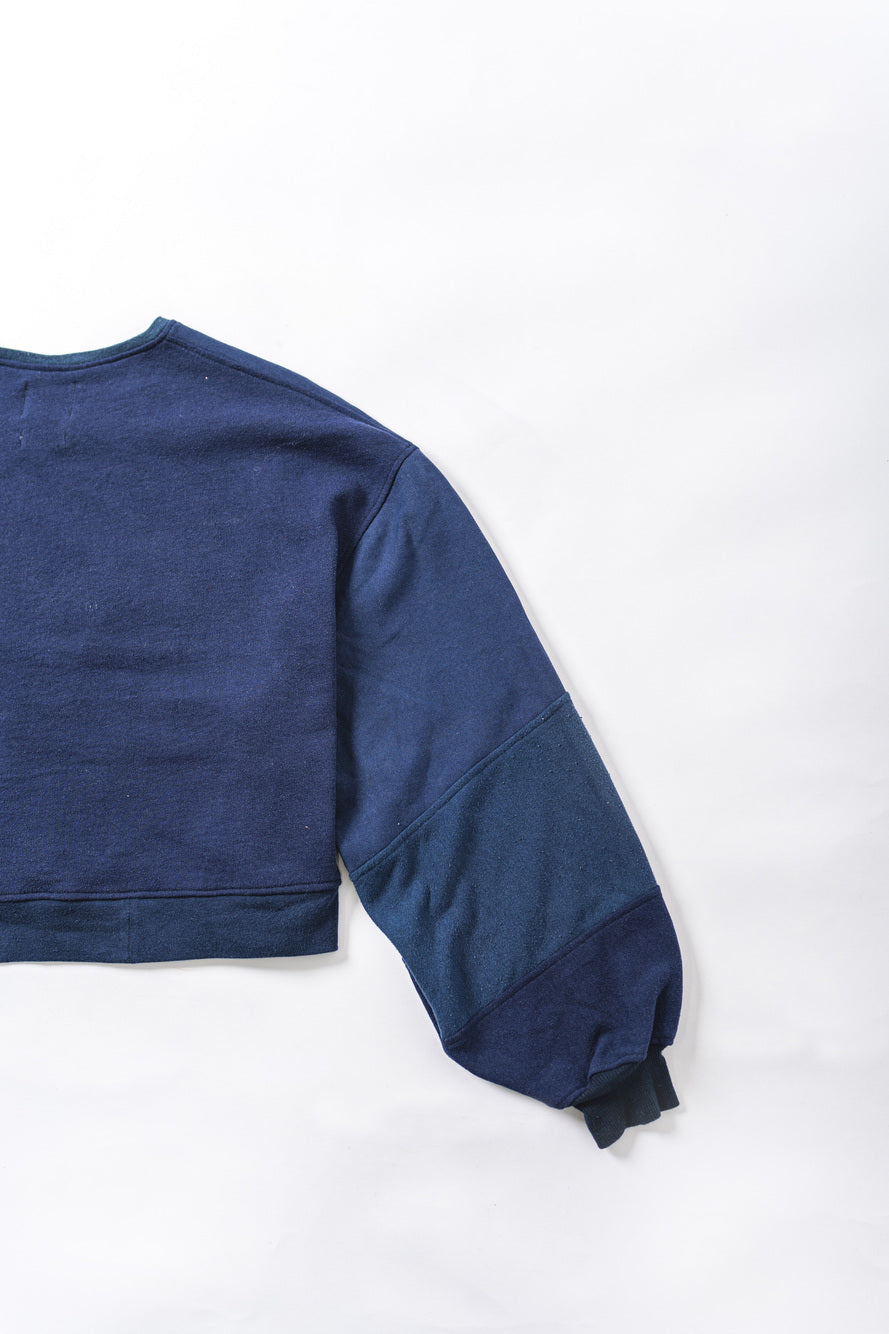 【REMAKEBYK×StyleReborn】Remake Cropped Sweat Navy
