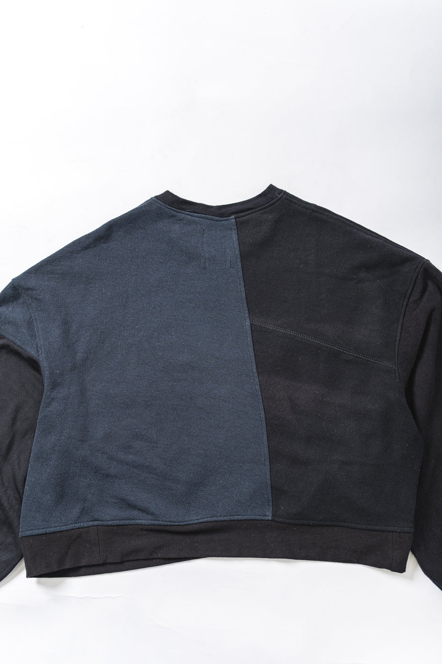 【REMAKEBYK×StyleReborn】Remake Cropped Sweat Black&Navy