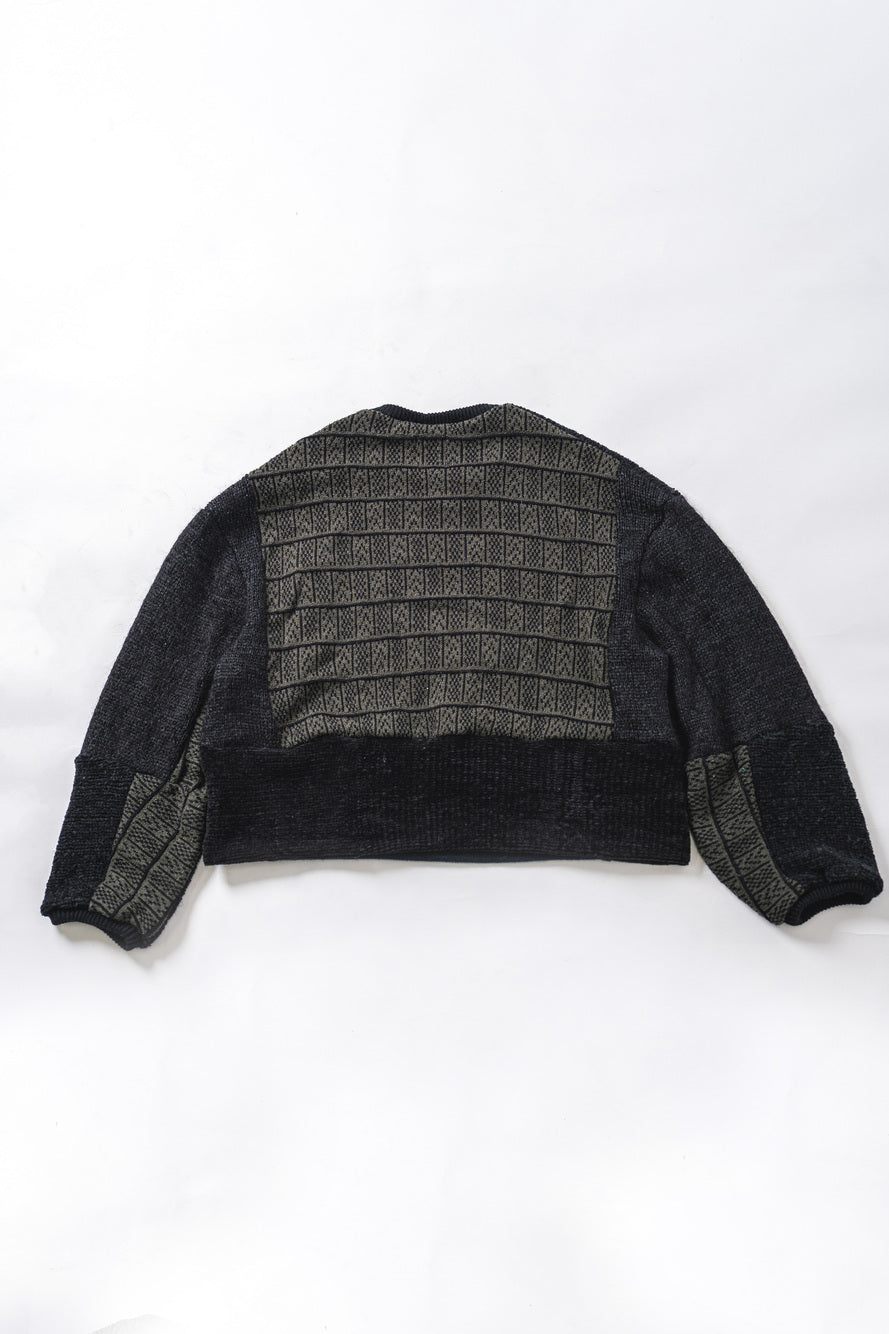 【REMAKEBYK×StyleReborn】Remake Cropped Knit Sweater Black