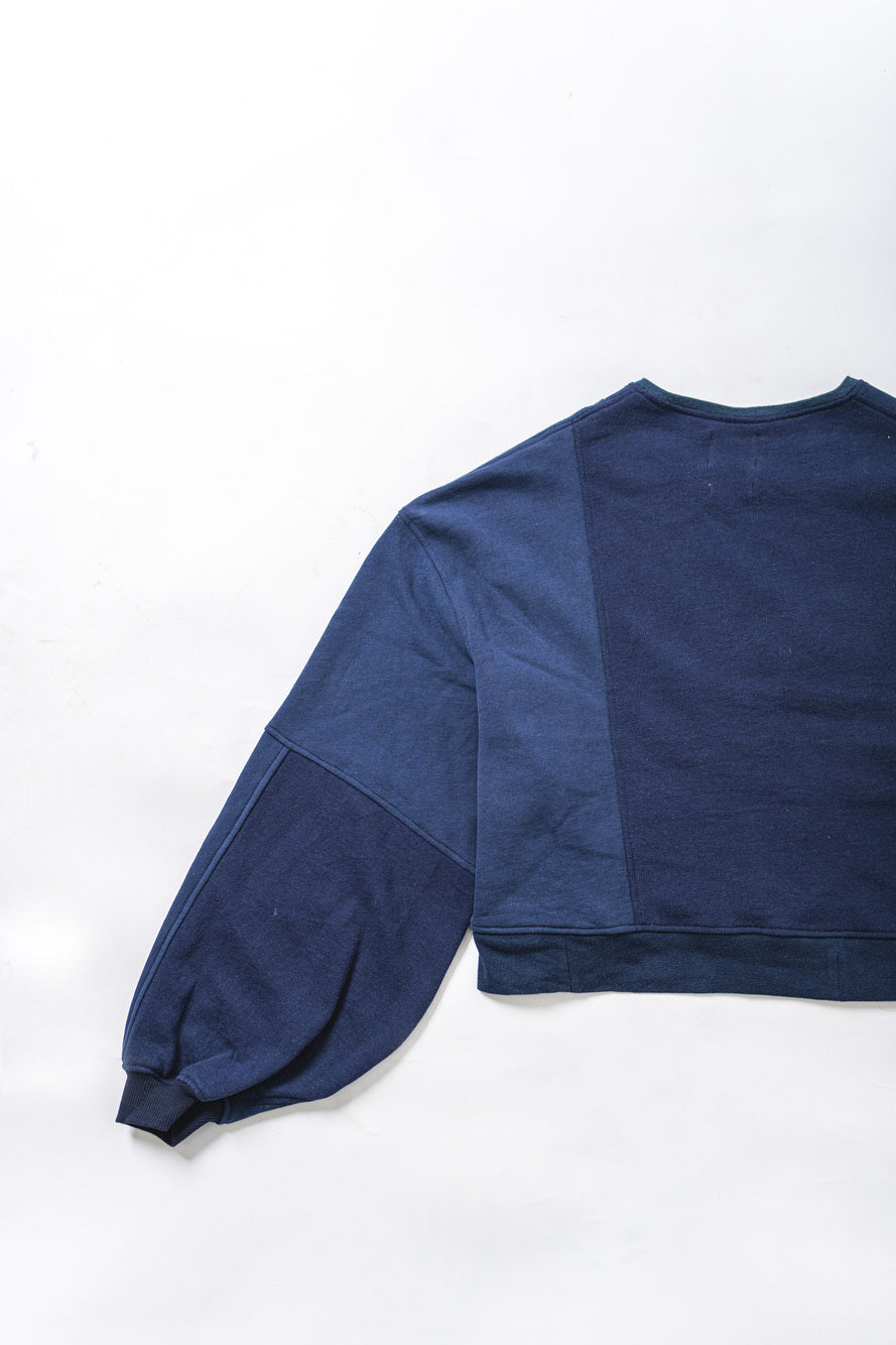 【REMAKEBYK×StyleReborn】Remake Cropped Sweat Navy