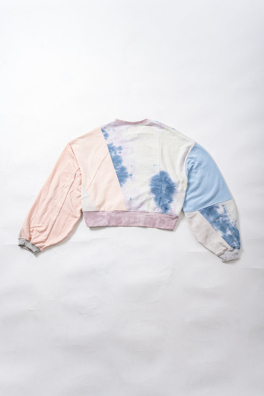 【REMAKEBYK×StyleReborn】Remake Cropped Sweat Pink &Purple Taidai