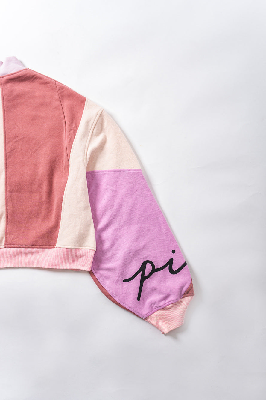 【REMAKEBYK×StyleReborn】Remake Cropped Sweat White×Pink