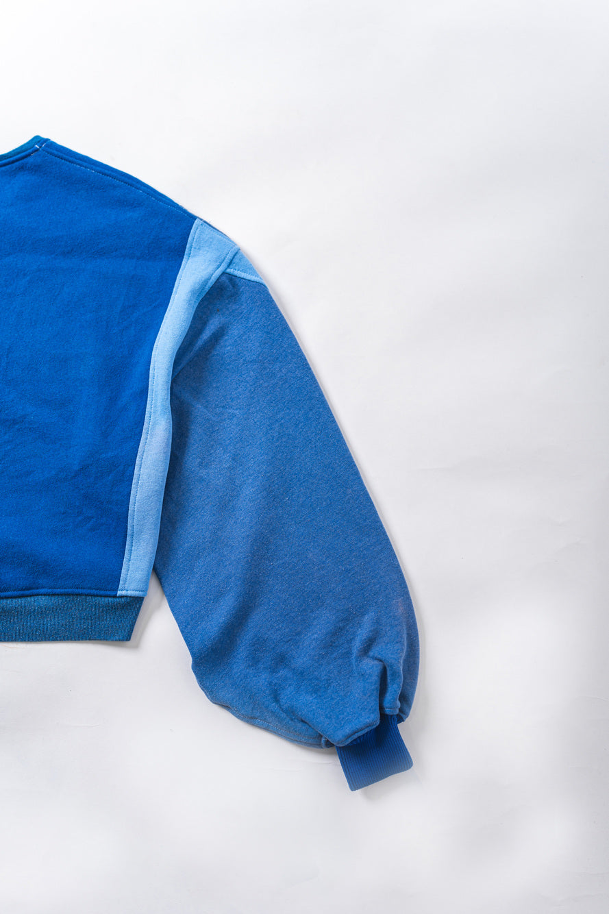【REMAKEBYK×StyleReborn】Remake Cropped Sweat Blue