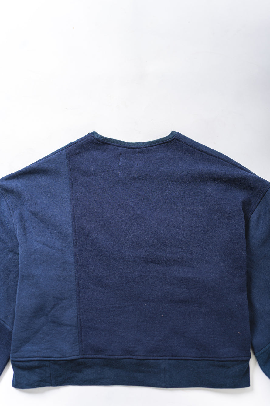 【REMAKEBYK×StyleReborn】Remake Cropped Sweat Navy