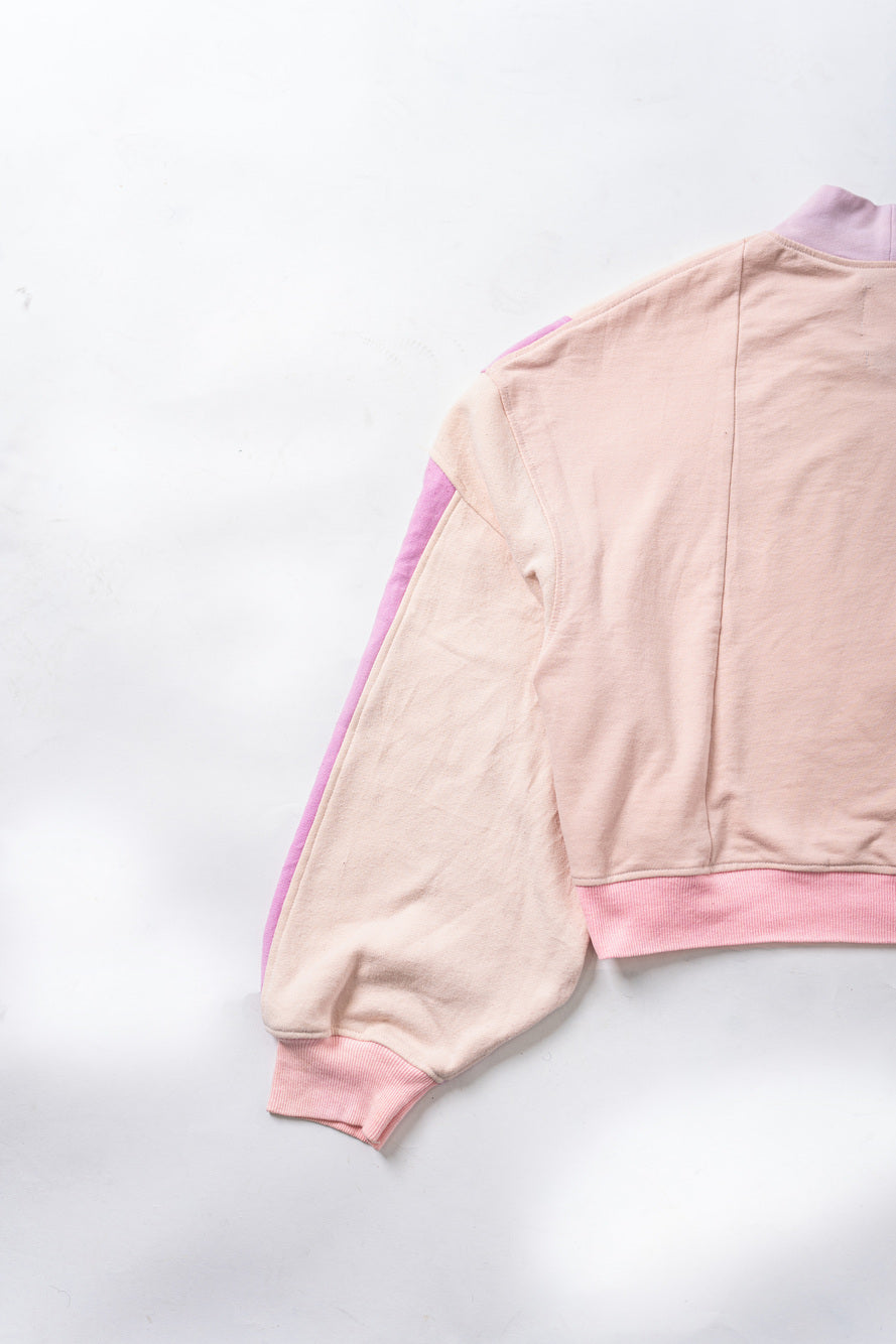 【REMAKEBYK×StyleReborn】Remake Cropped Sweat White×Pink