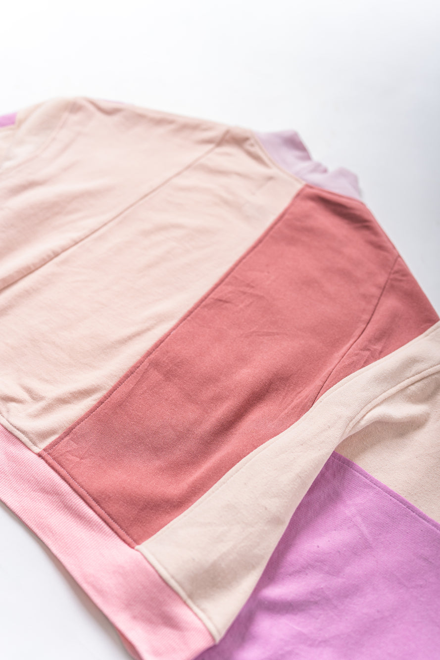 【REMAKEBYK×StyleReborn】Remake Cropped Sweat White×Pink