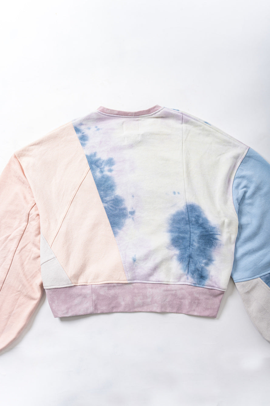 【REMAKEBYK×StyleReborn】Remake Cropped Sweat Pink &Purple Taidai