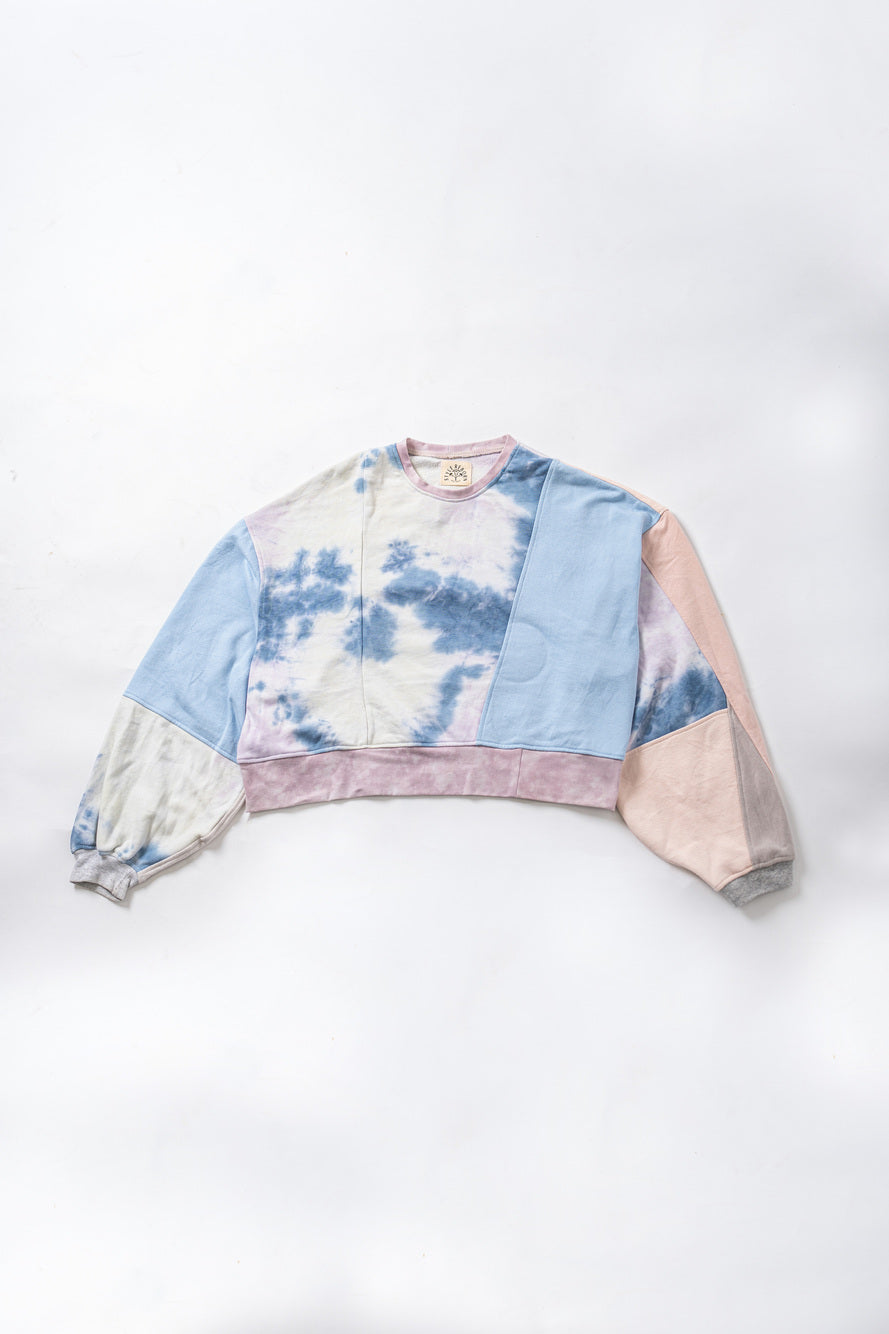 【REMAKEBYK×StyleReborn】Remake Cropped Sweat Pink &Purple Taidai