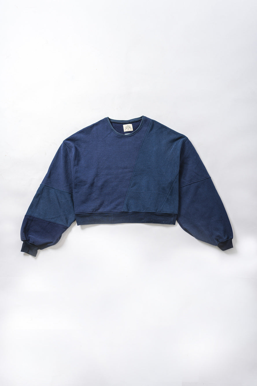【REMAKEBYK×StyleReborn】Remake Cropped Sweat Navy