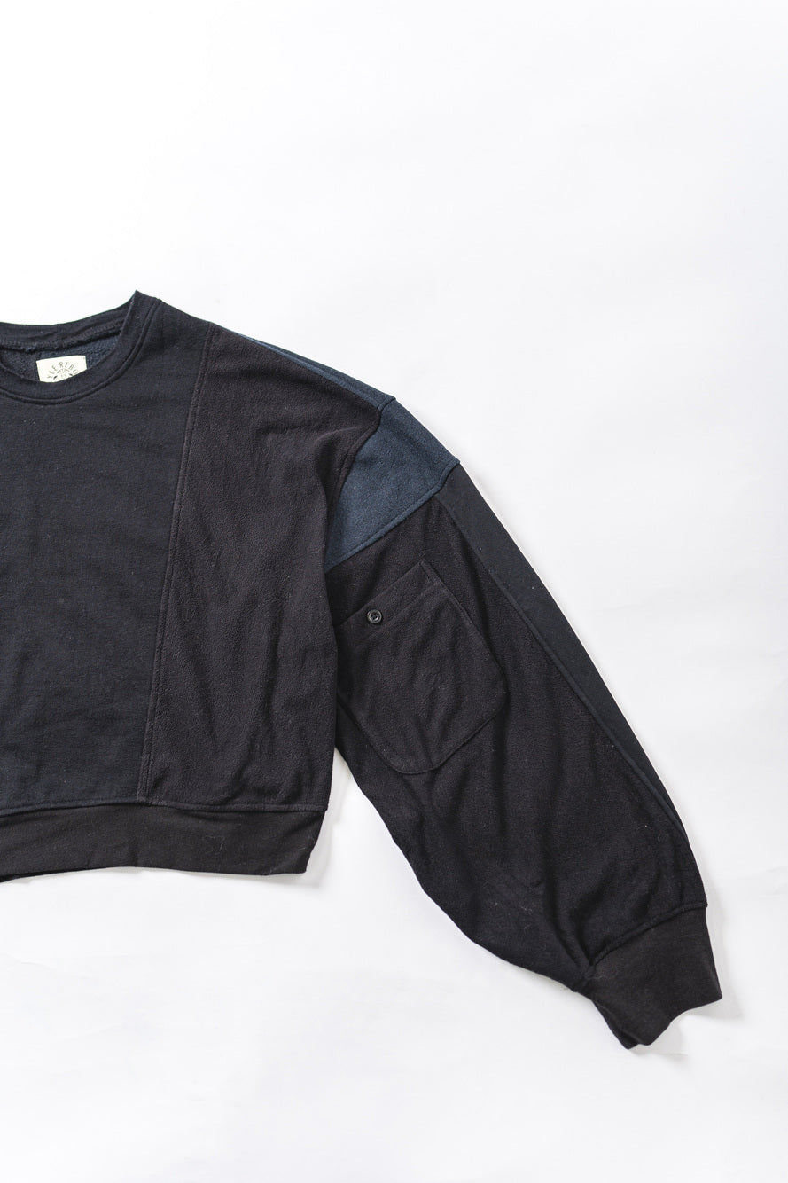 【REMAKEBYK×StyleReborn】Remake Cropped Sweat Black&Navy