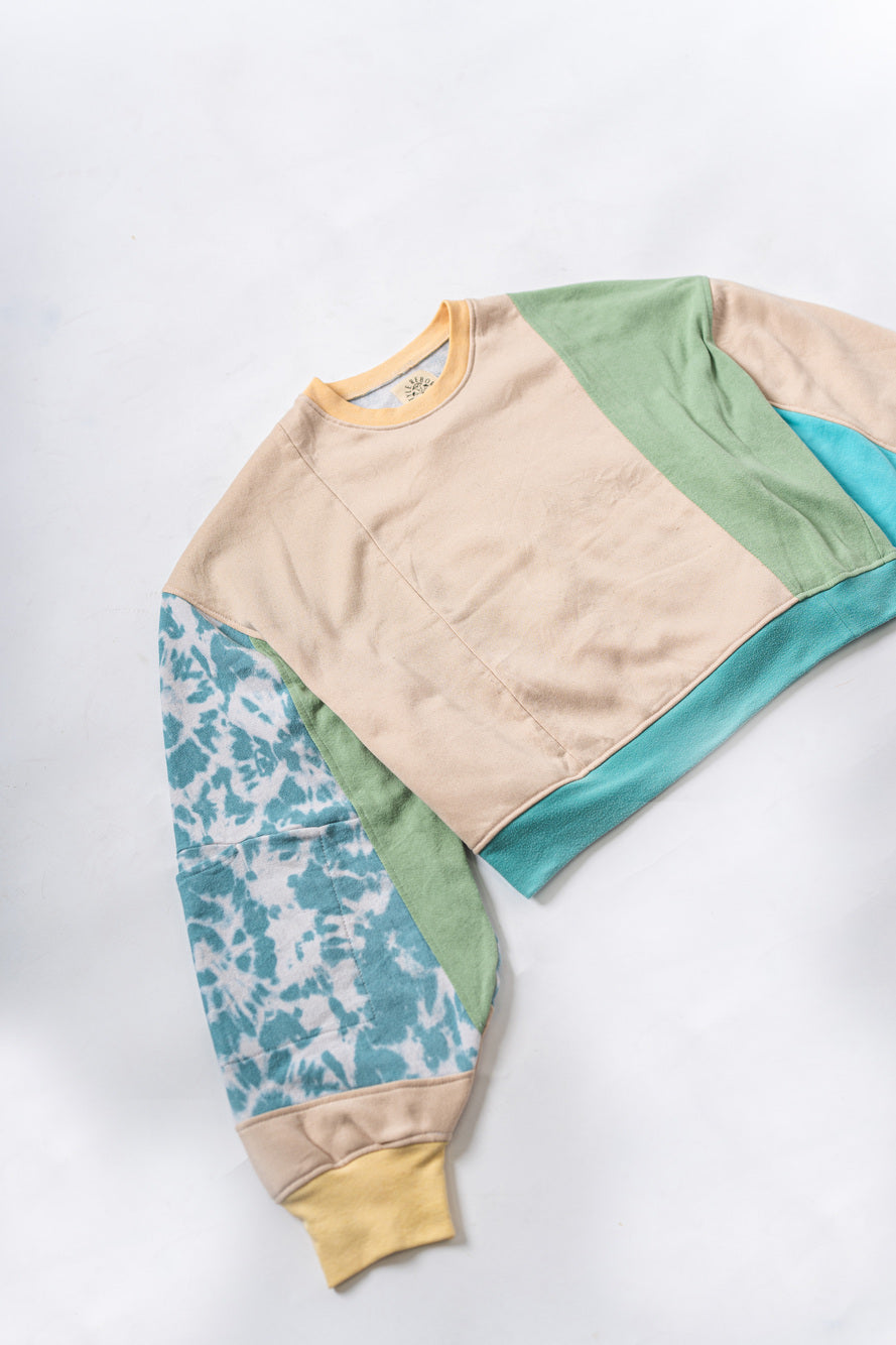 【REMAKEBYK×StyleReborn】Remake Cropped Sweat Green Taidai