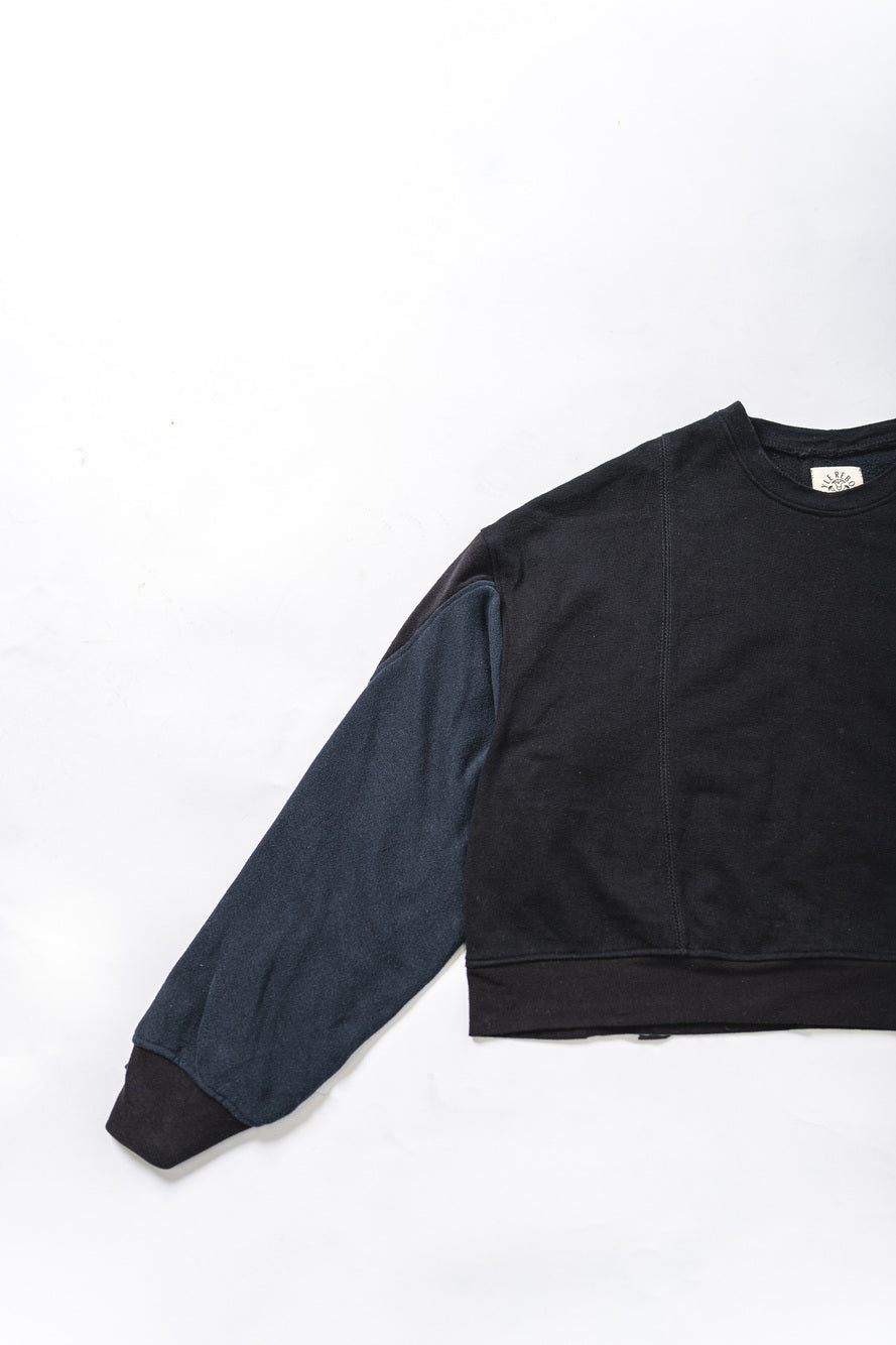 【REMAKEBYK×StyleReborn】Remake Cropped Sweat Black&Navy