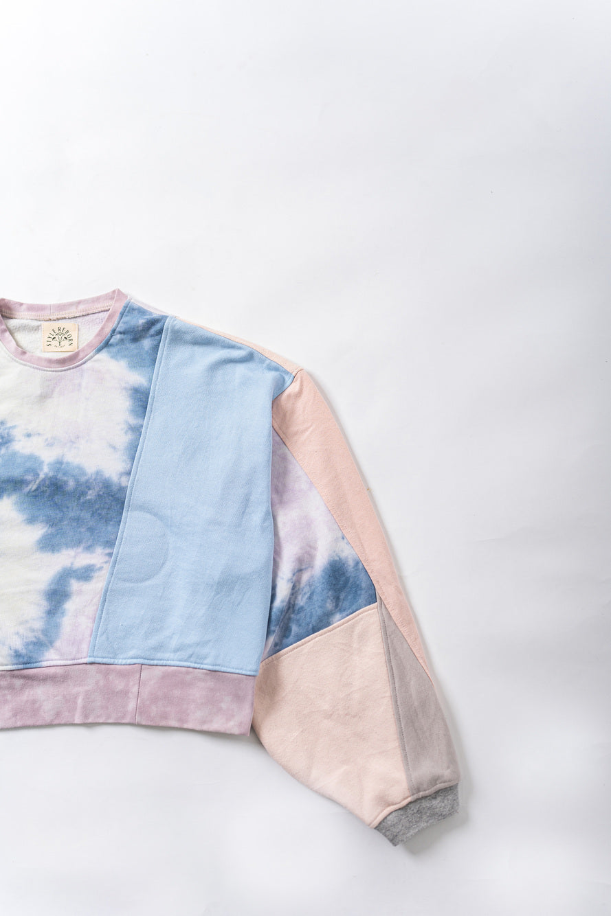 【REMAKEBYK×StyleReborn】Remake Cropped Sweat Pink &Purple Taidai