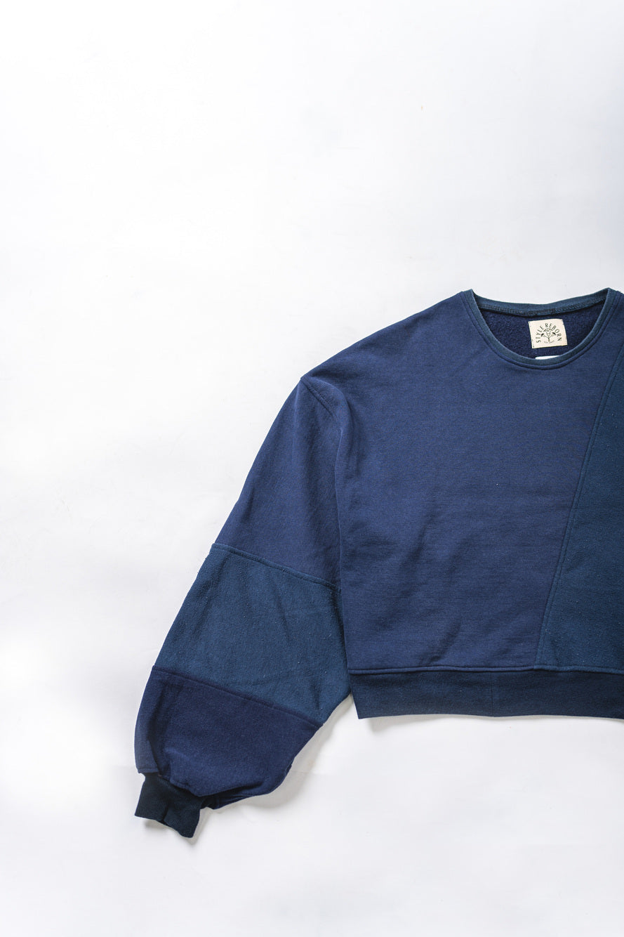 【REMAKEBYK×StyleReborn】Remake Cropped Sweat Navy