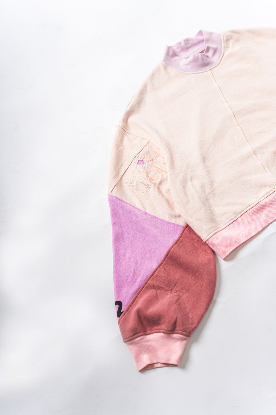 【REMAKEBYK×StyleReborn】Remake Cropped Sweat White×Pink