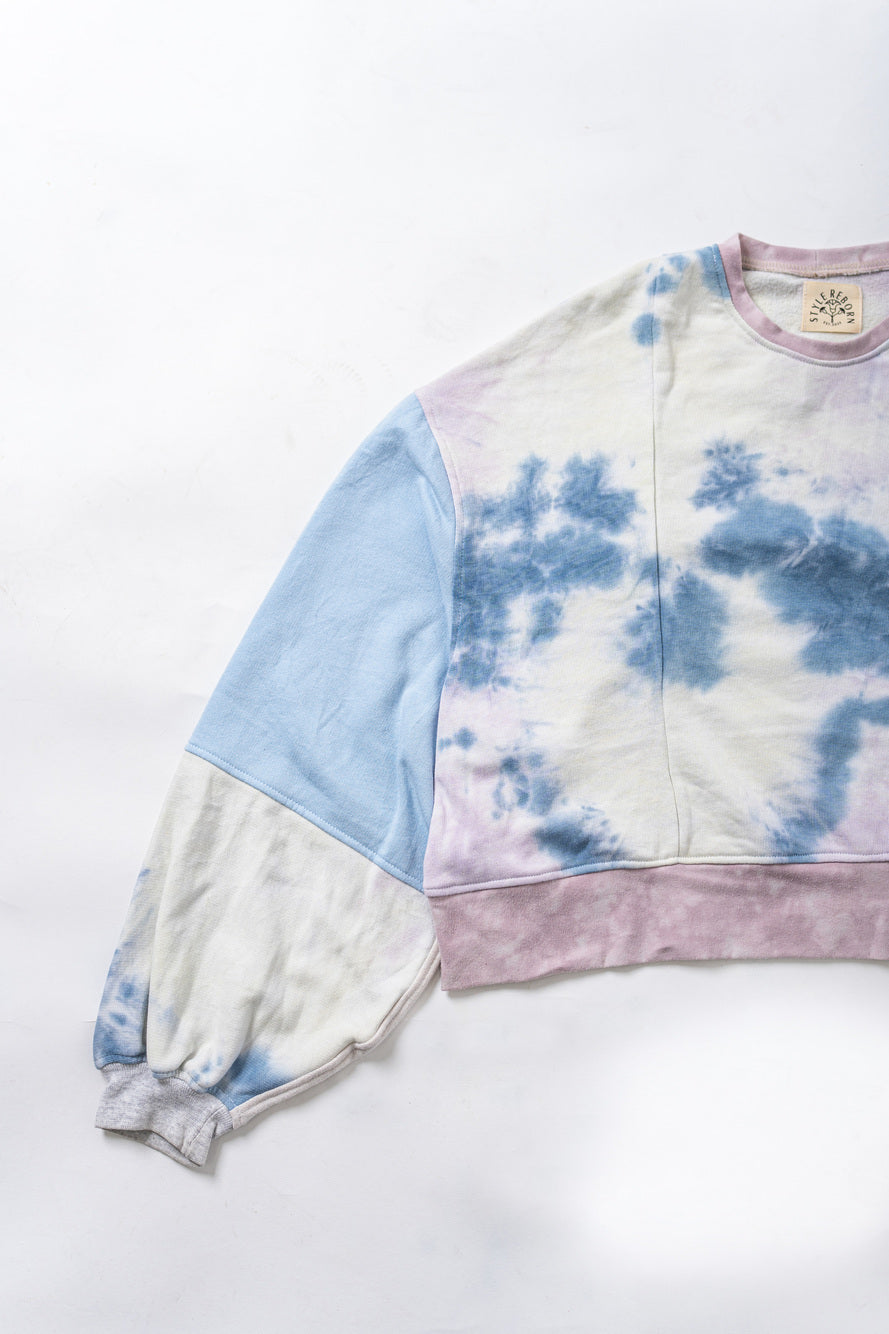 【REMAKEBYK×StyleReborn】Remake Cropped Sweat Pink &Purple Taidai