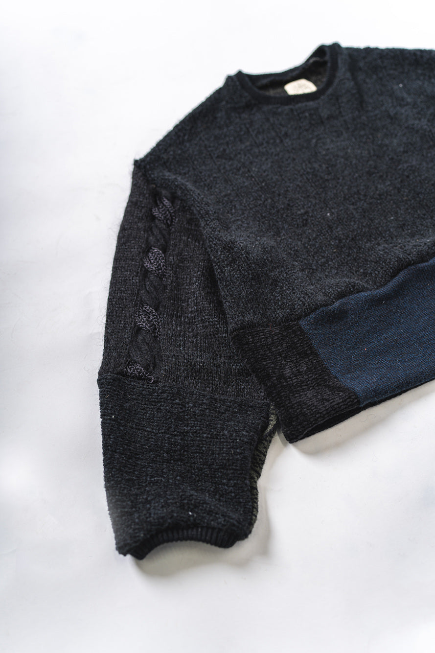 【REMAKEBYK×StyleReborn】Remake Cropped Knit Sweater Black