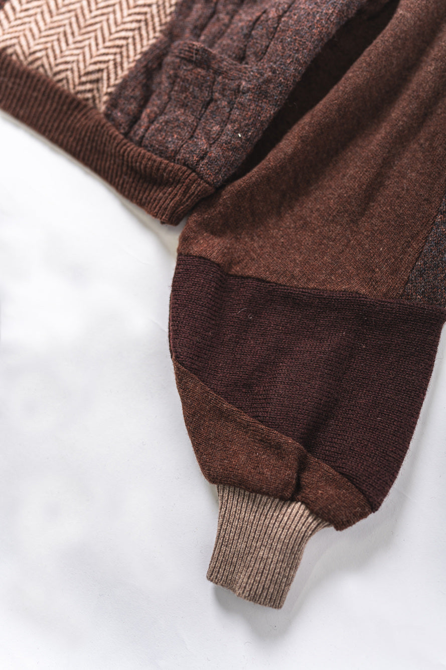 【REMAKEBYK×StyleReborn】Remake Cropped Knit Sweater Brown