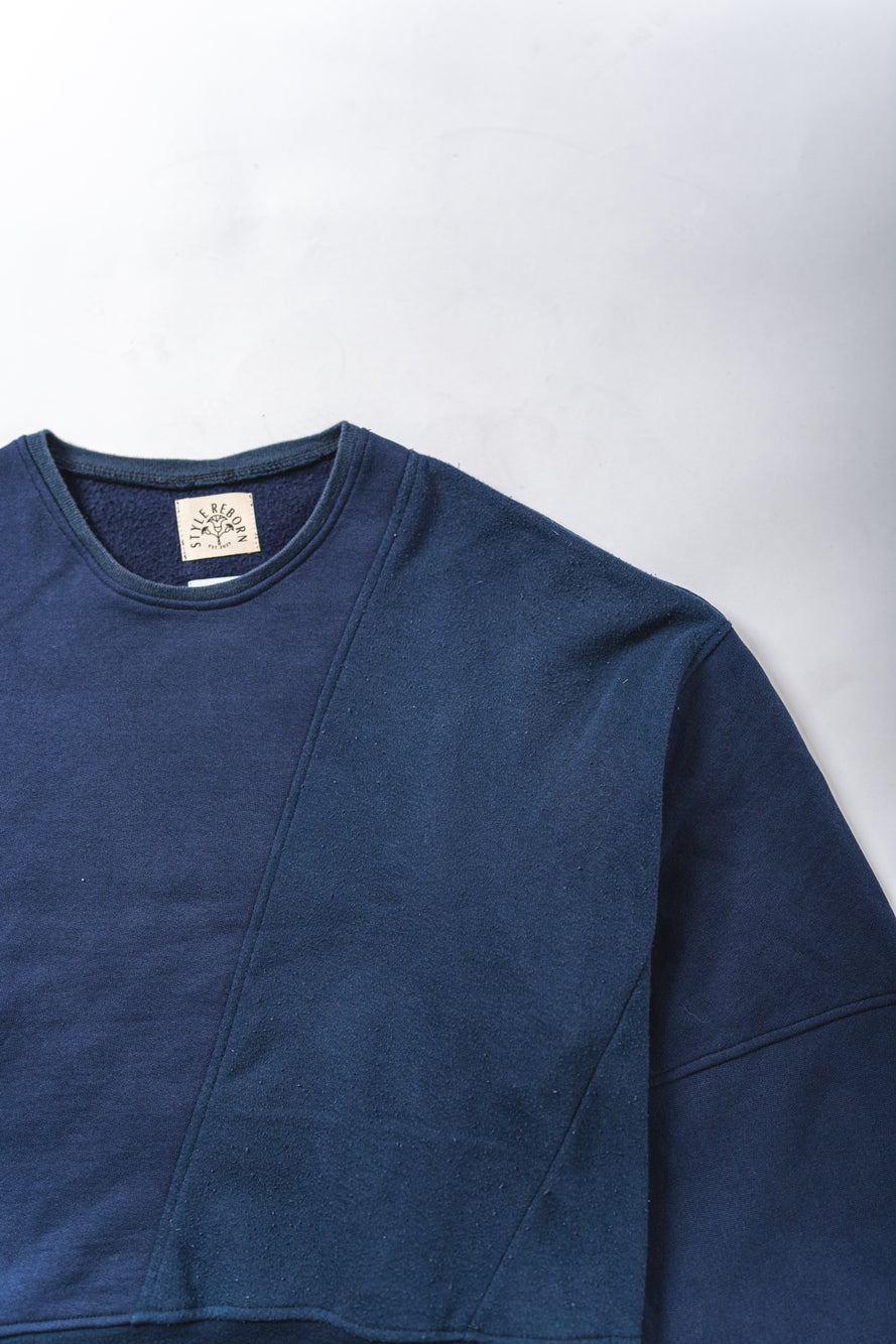 【REMAKEBYK×StyleReborn】Remake Cropped Sweat Navy