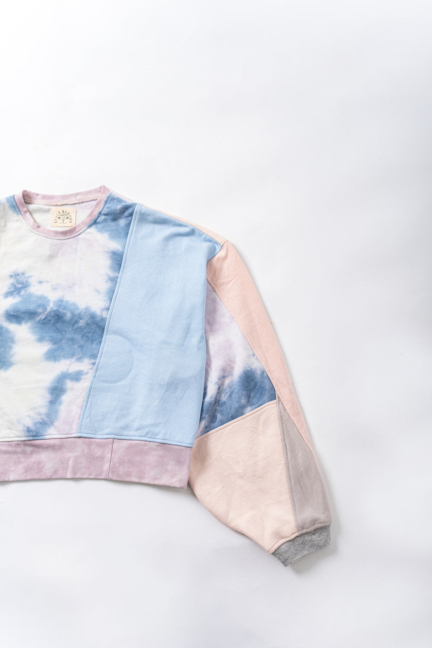 【REMAKEBYK×StyleReborn】Remake Cropped Sweat Pink &Purple Taidai