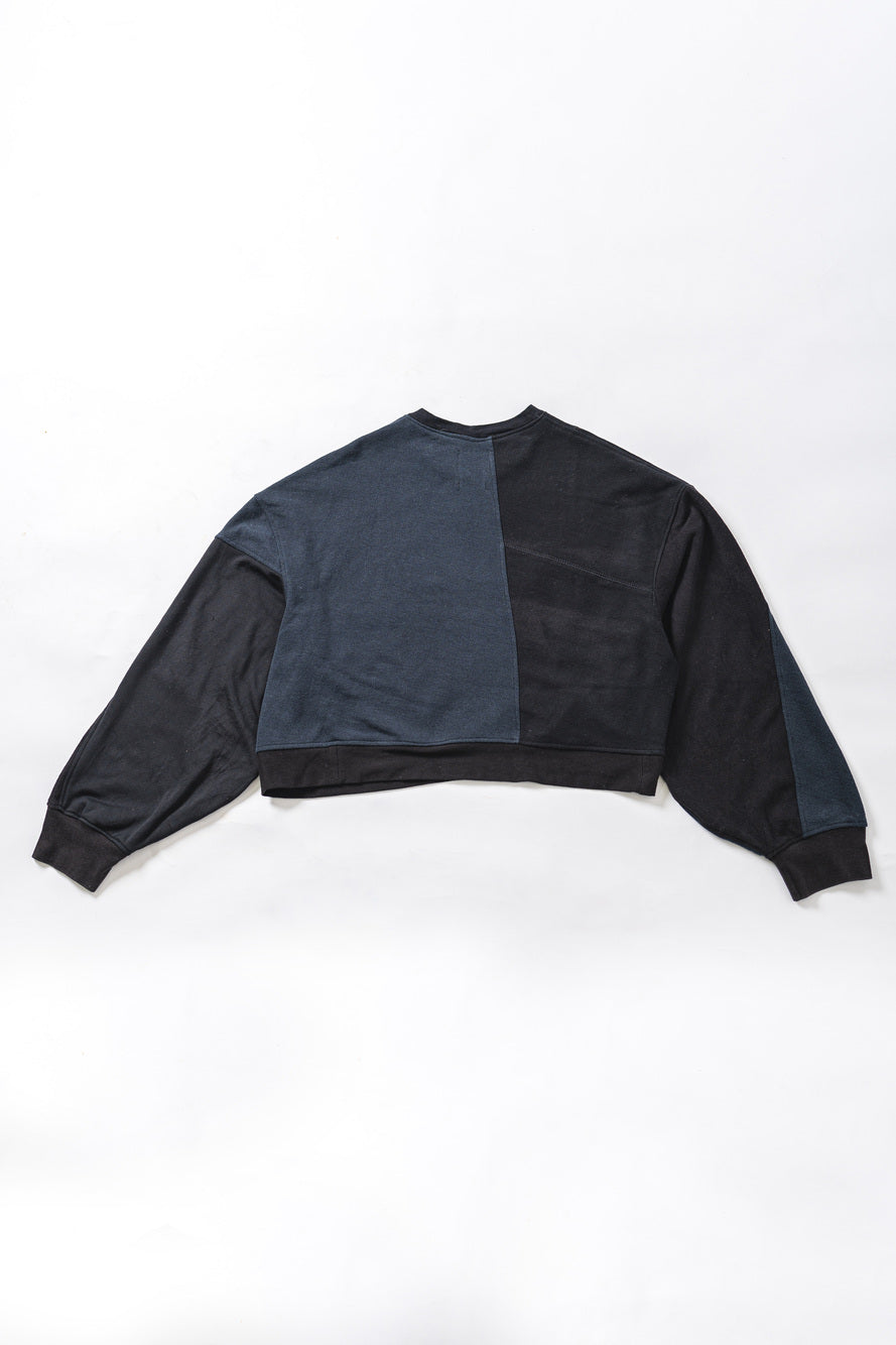 【REMAKEBYK×StyleReborn】Remake Cropped Sweat Black&Navy