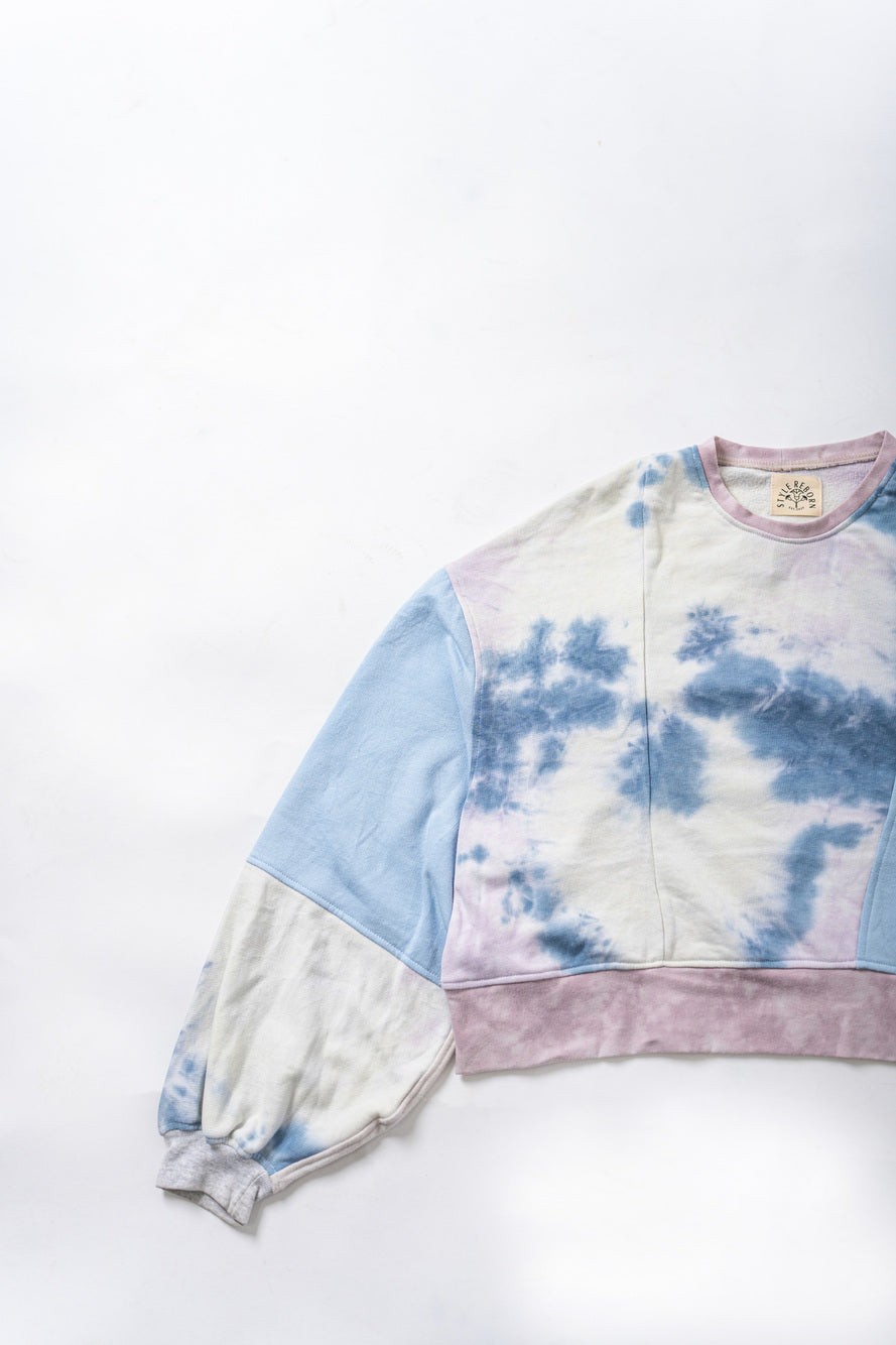 【REMAKEBYK×StyleReborn】Remake Cropped Sweat Pink &Purple Taidai