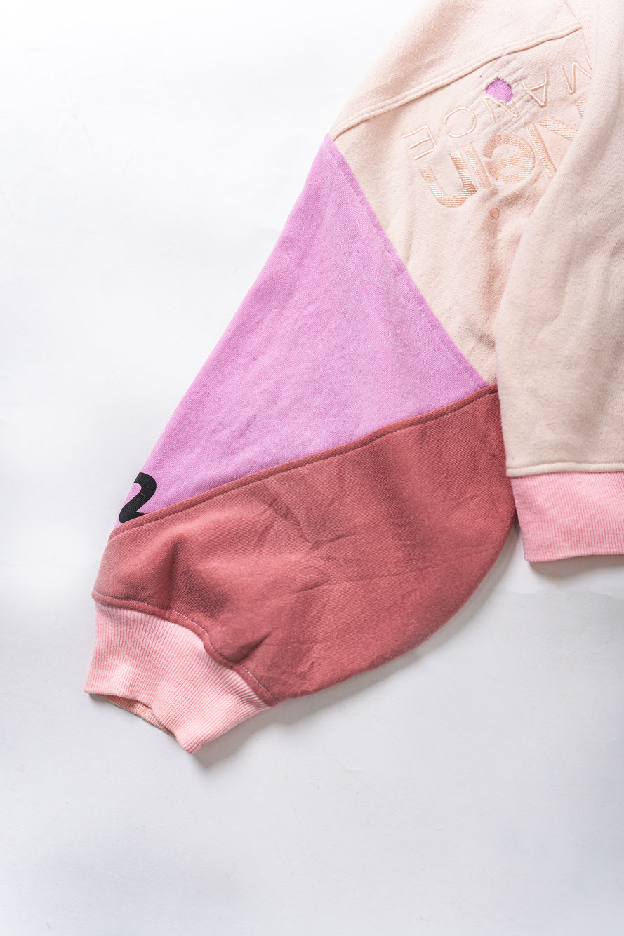 【REMAKEBYK×StyleReborn】Remake Cropped Sweat White×Pink