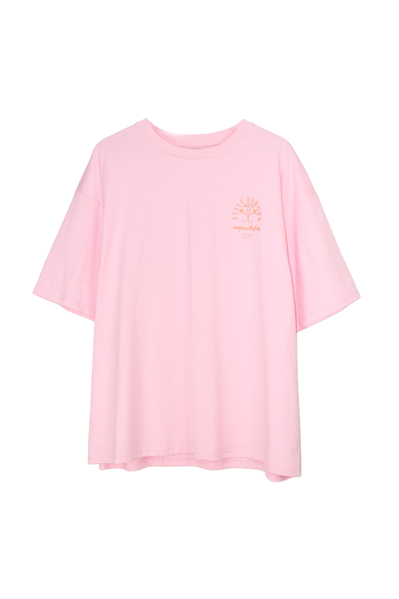 【moyan ecri× StyleReborn】パッチ刺繍 T-Shirt Passionate Pink