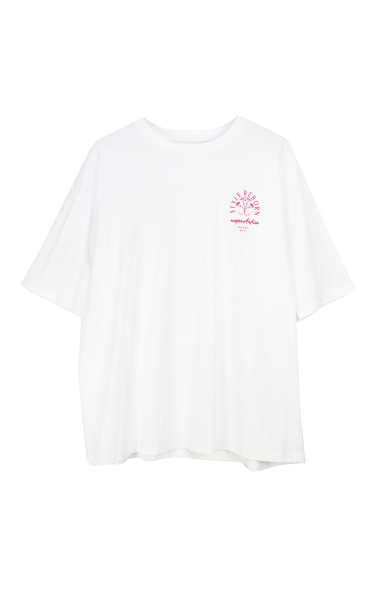 【moyan ecri× StyleReborn】パッチ刺繍 T-Shirt Helianthus White