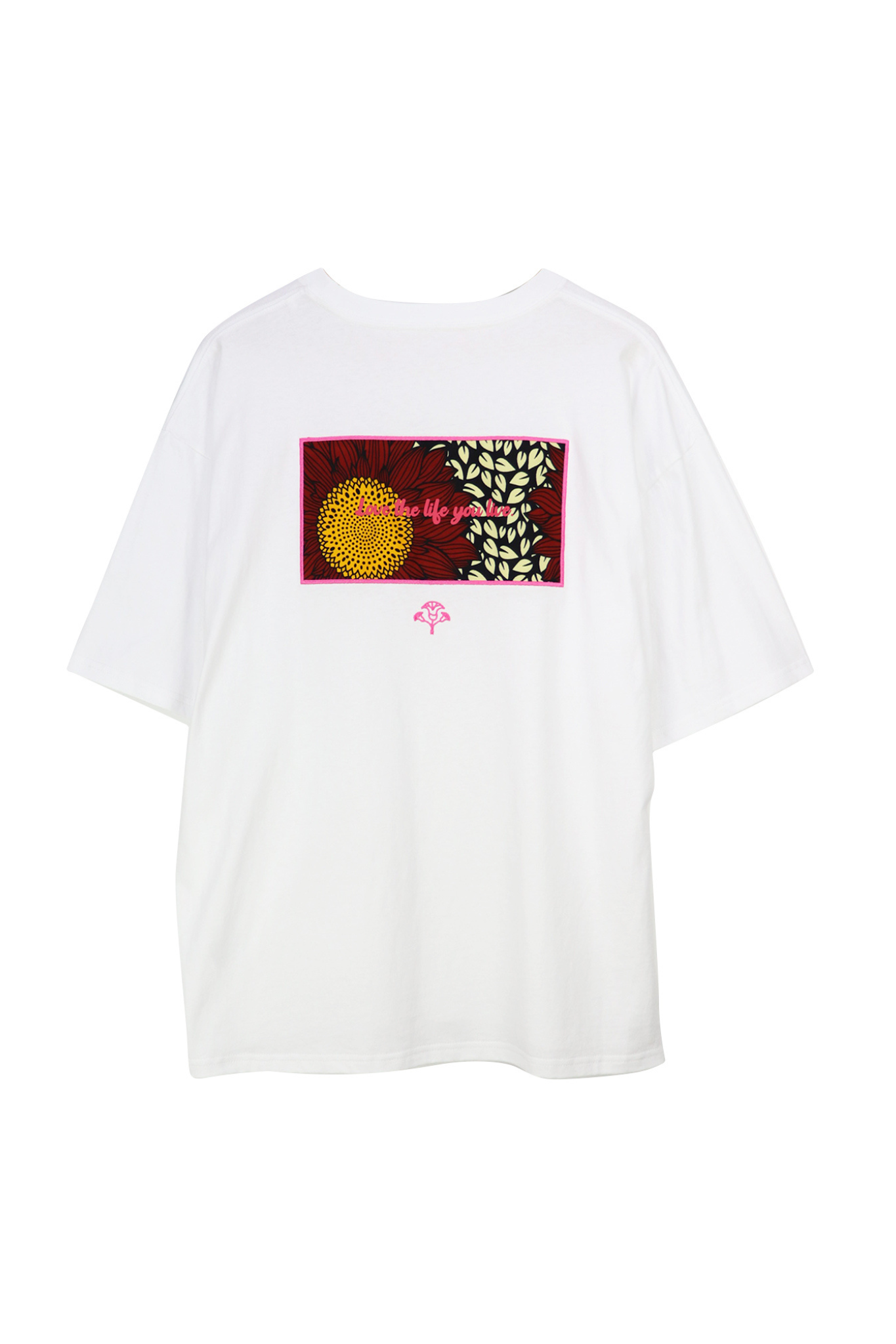 【moyan ecri× StyleReborn】パッチ刺繍 T-Shirt Helianthus White