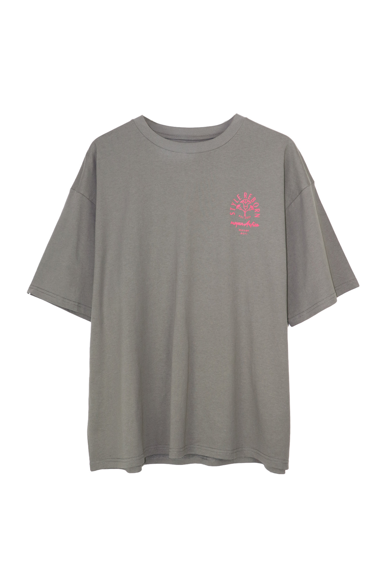 【moyan ecri× StyleReborn】パッチ刺繍 T-Shirt Helianthus Charcoal