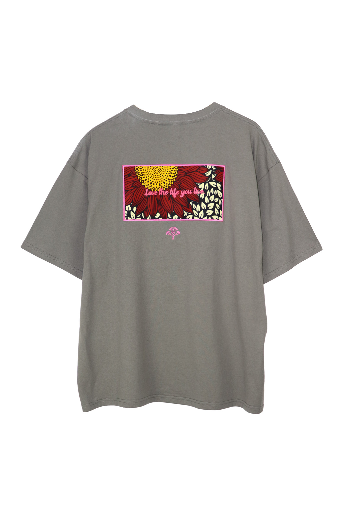 【moyan ecri× StyleReborn】パッチ刺繍 T-Shirt Helianthus Charcoal