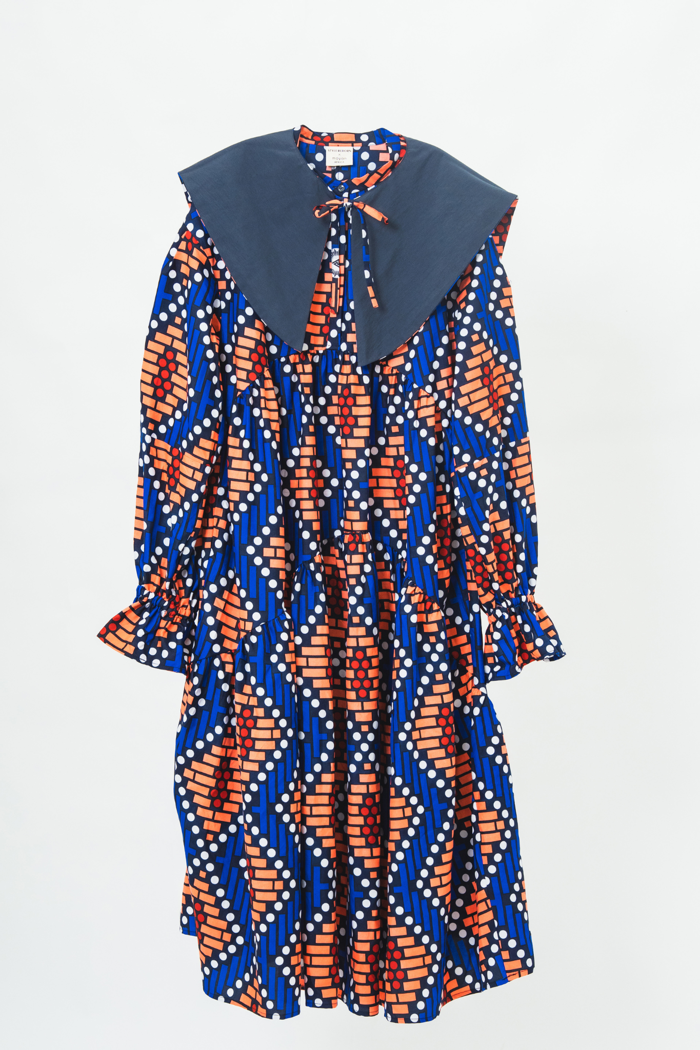 【moyan ecri× StyleReborn】AFRICA付け衿付きボリュームワンピース