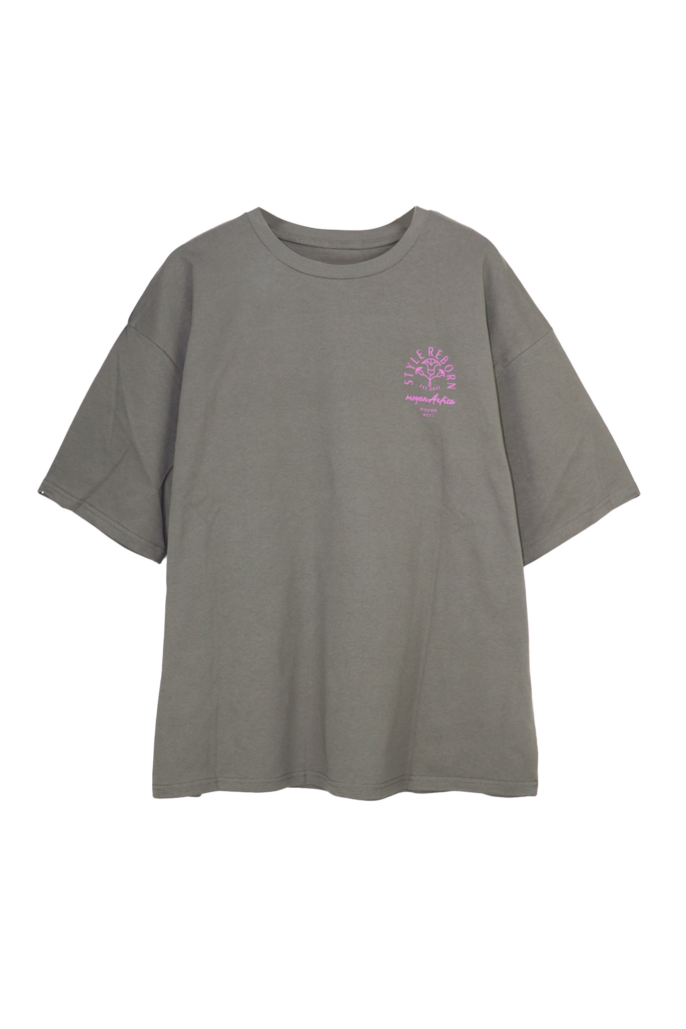 【moyan ecri× StyleReborn】パッチ刺繍 T-Shirt New Blocks Charcoal