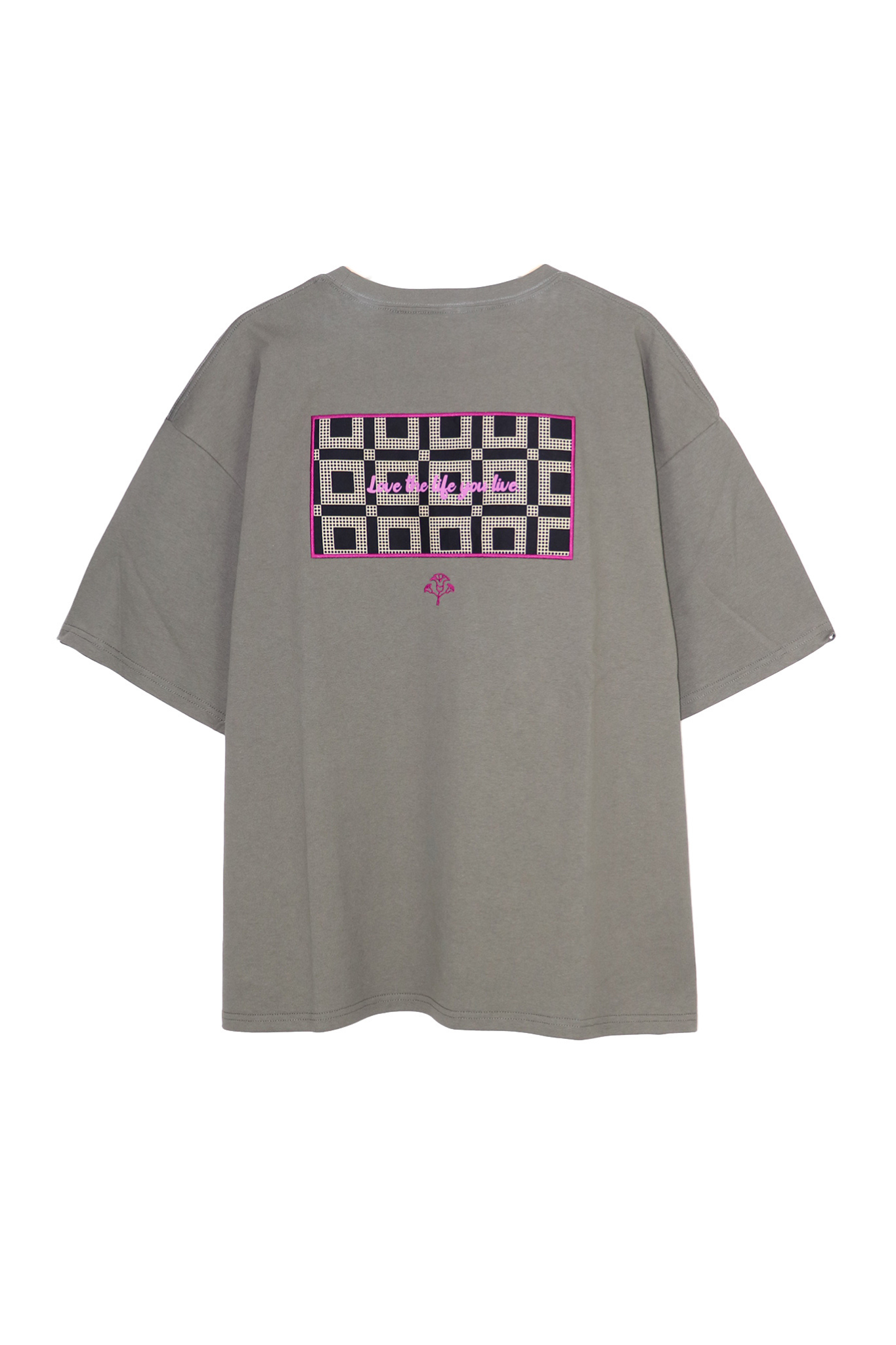 【moyan ecri× StyleReborn】パッチ刺繍 T-Shirt New Blocks Charcoal