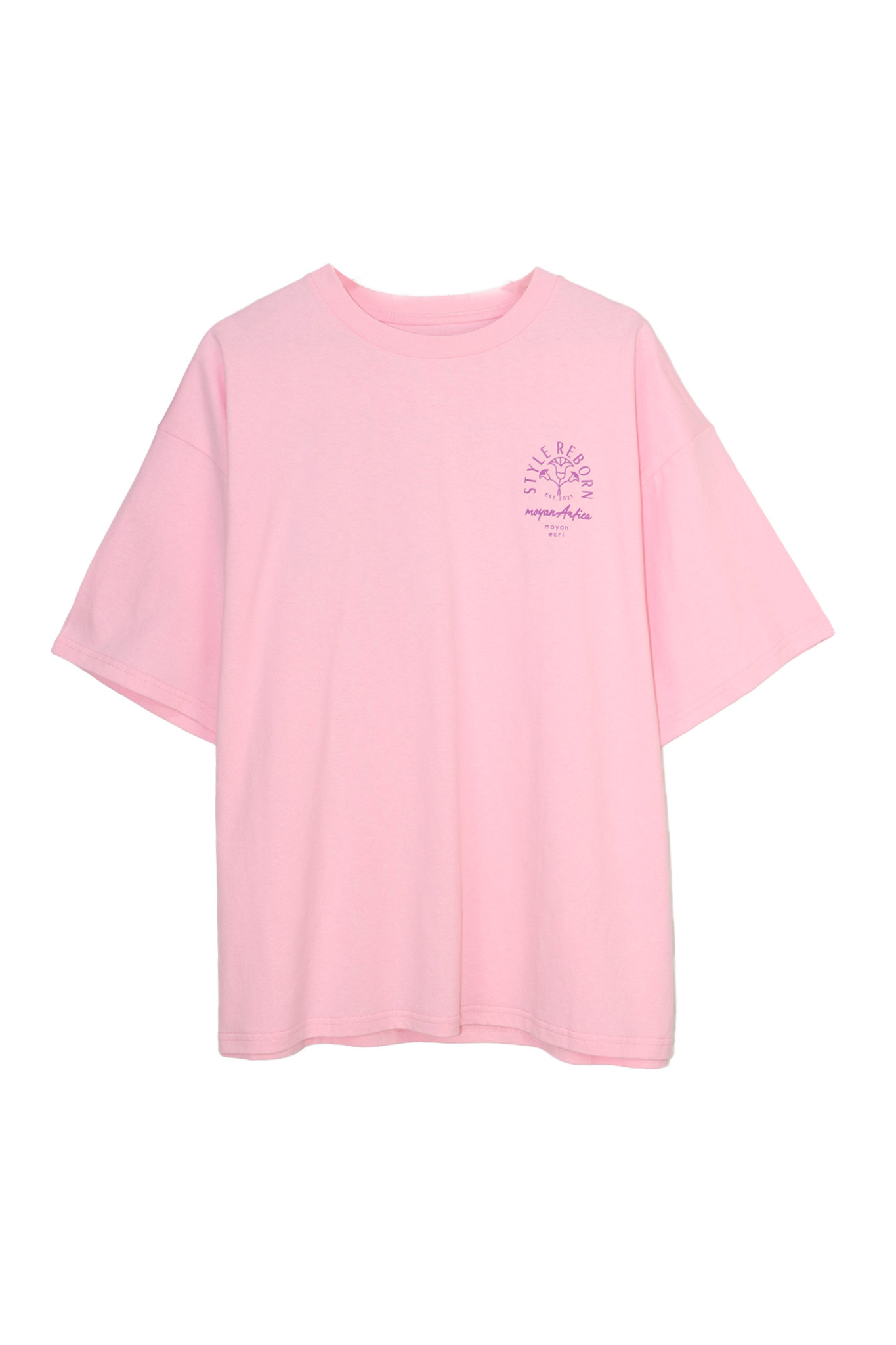【moyan ecri× StyleReborn】パッチ刺繍 T-Shirt New Blocks Pink