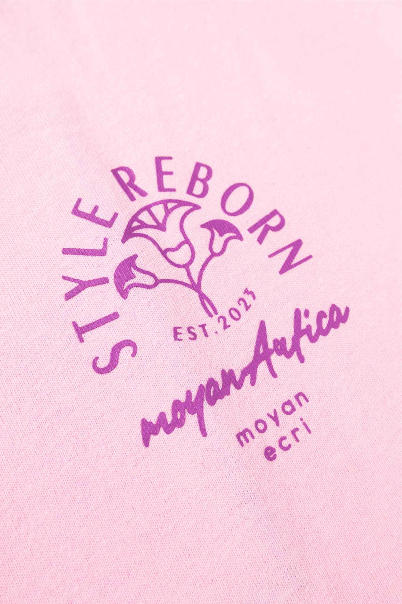 【moyan ecri× StyleReborn】パッチ刺繍 T-Shirt New Blocks Pink