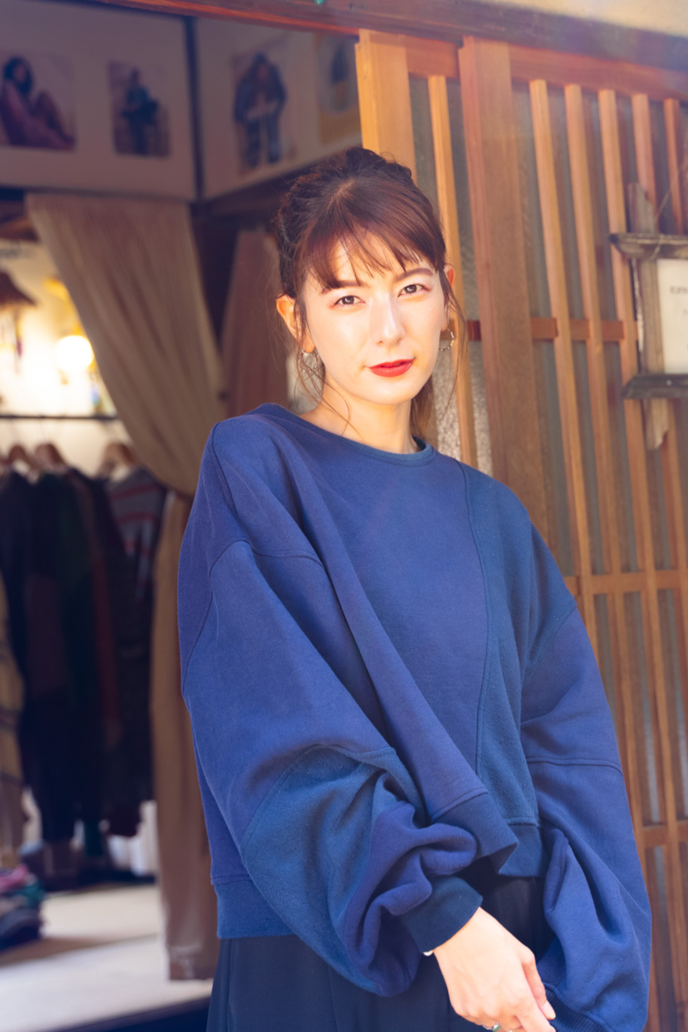 【REMAKEBYK×StyleReborn】Remake Cropped Sweat Navy