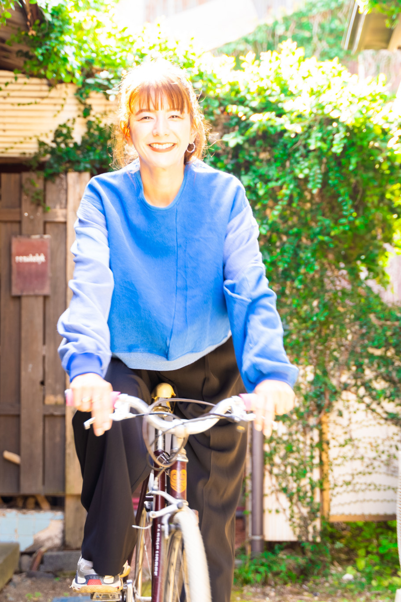 【REMAKEBYK×StyleReborn】Remake Cropped Sweat Blue