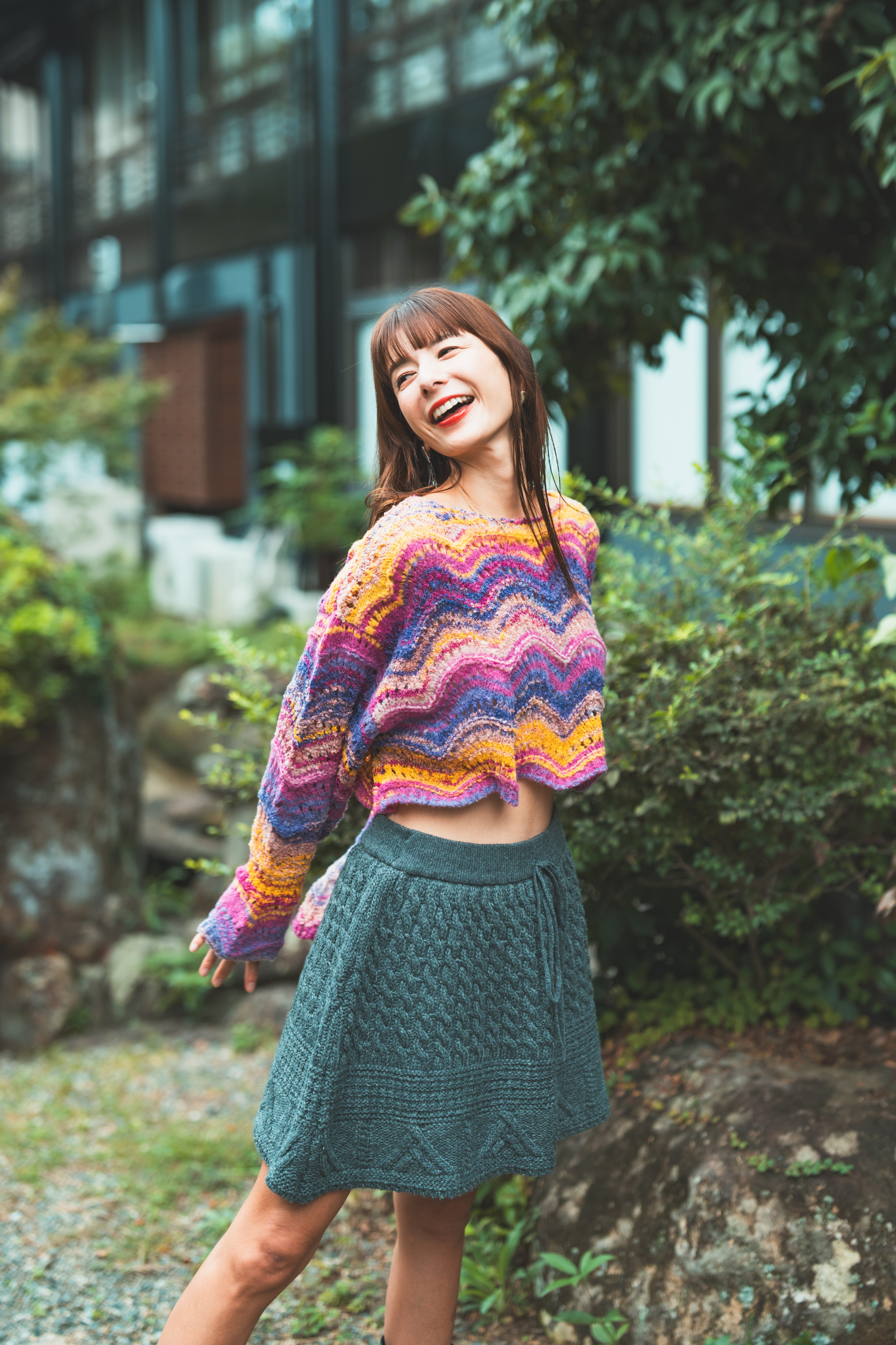 【moyan ecri× StyleReborn】カスリショートニットプルオーバー