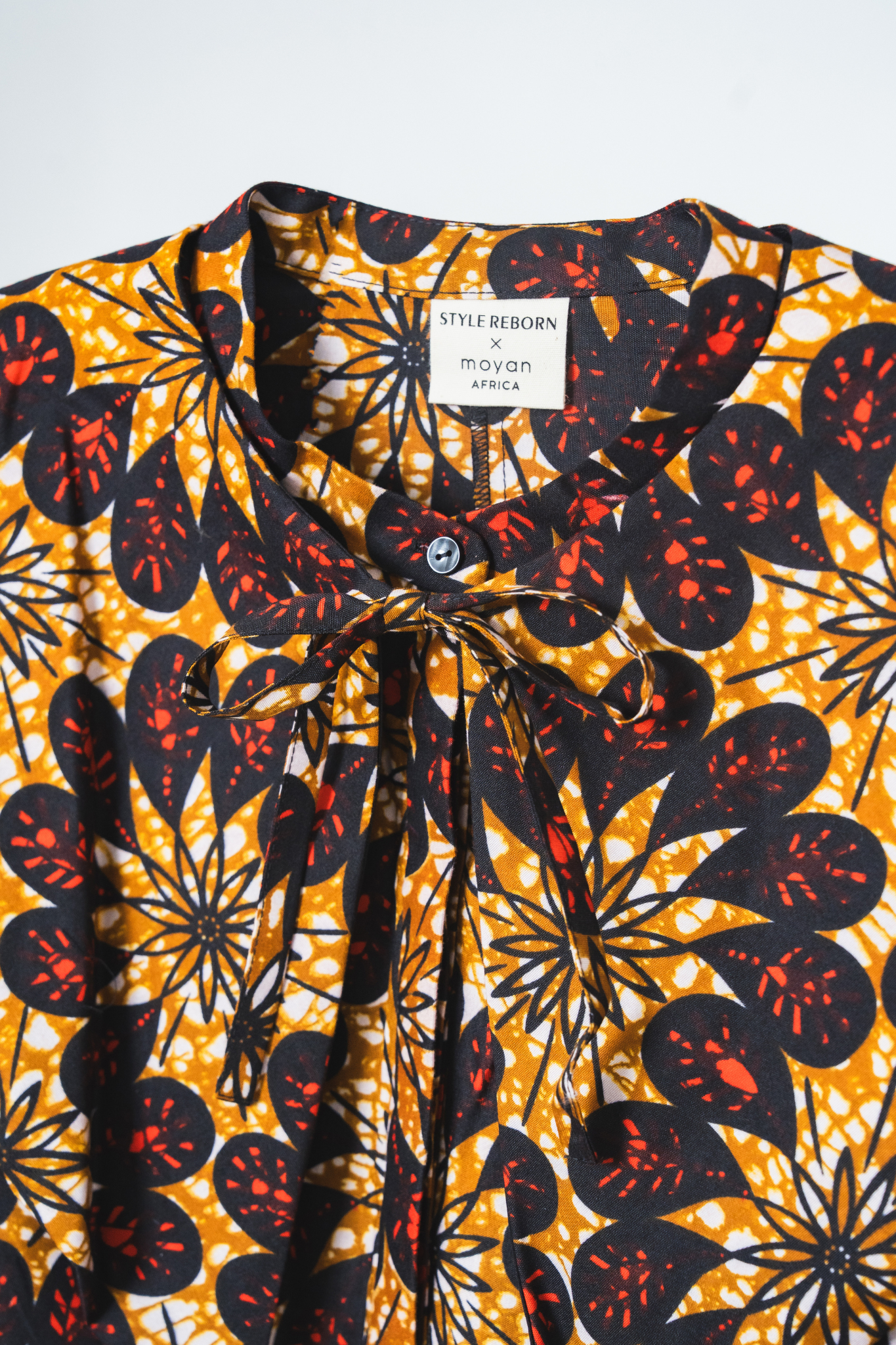 【moyan ecri× StyleReborn】AFRICA付け衿付きボリュームワンピース