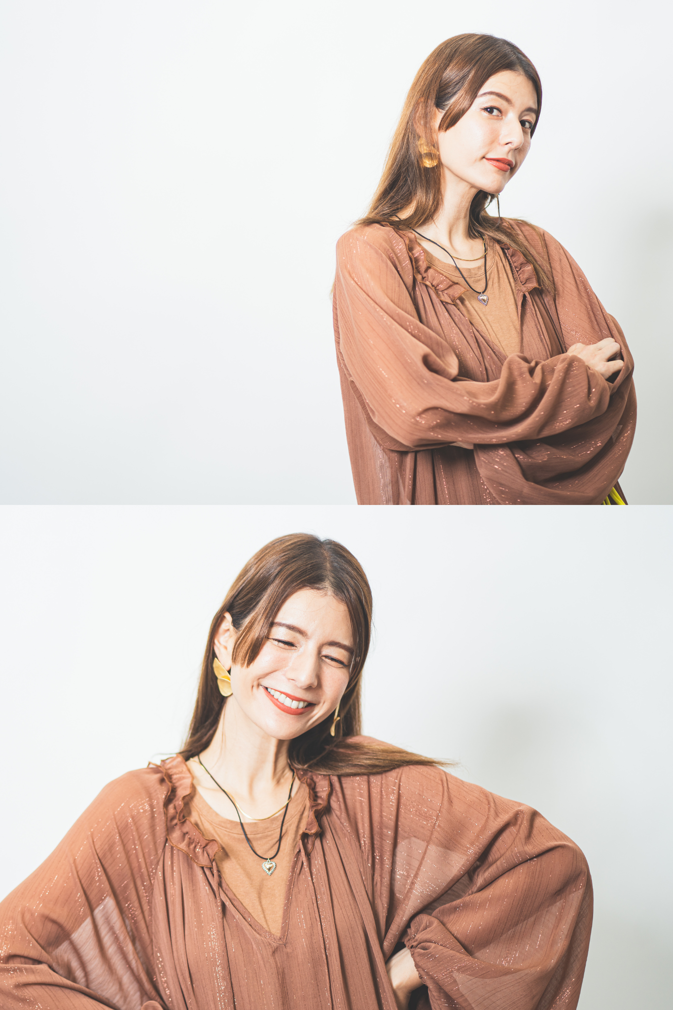 【Suu×SAAAGE boutique】ラメシアーワンピース Brown