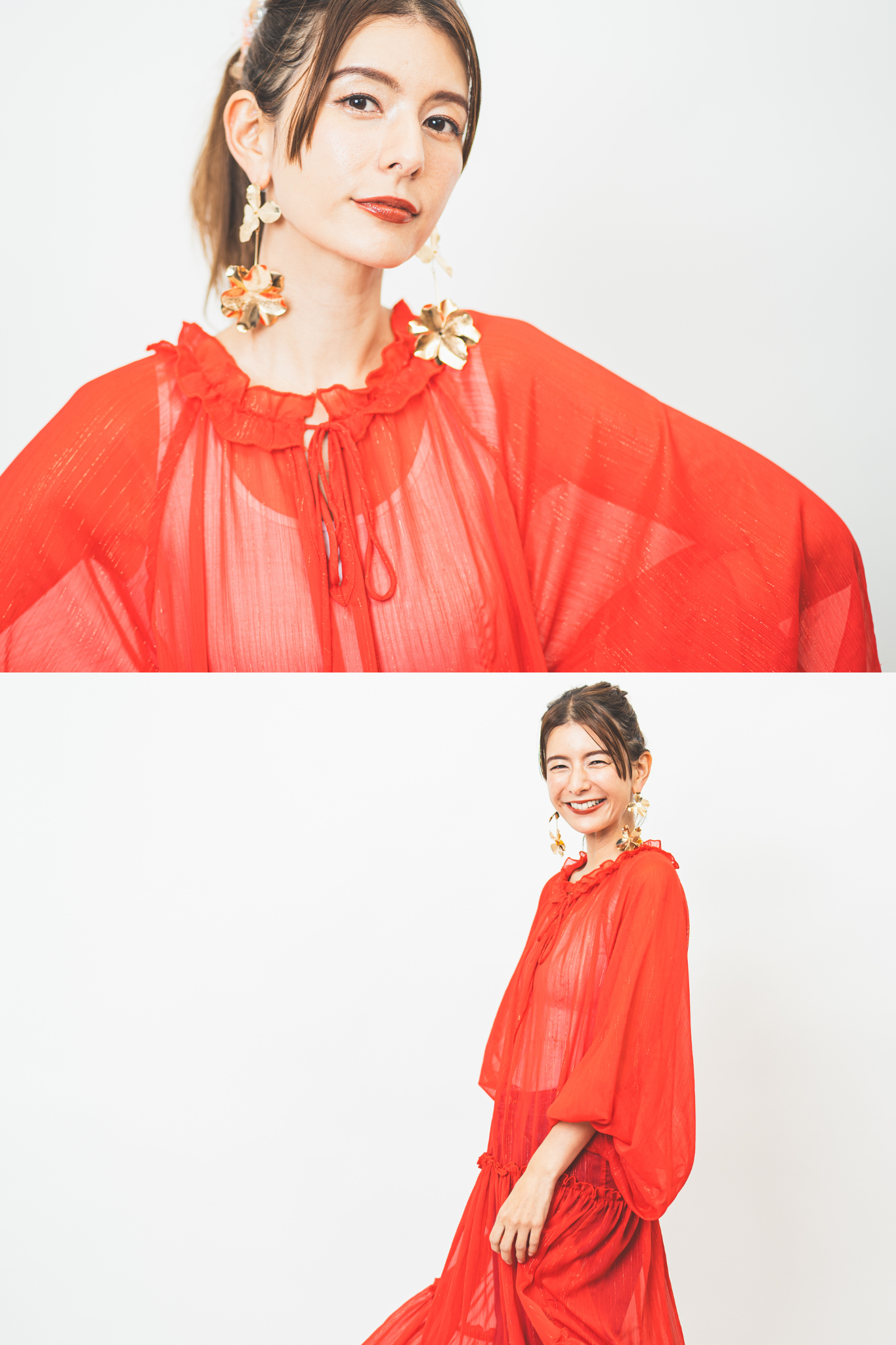 【Suu×SAAAGE boutique】ラメシアーワンピース Red