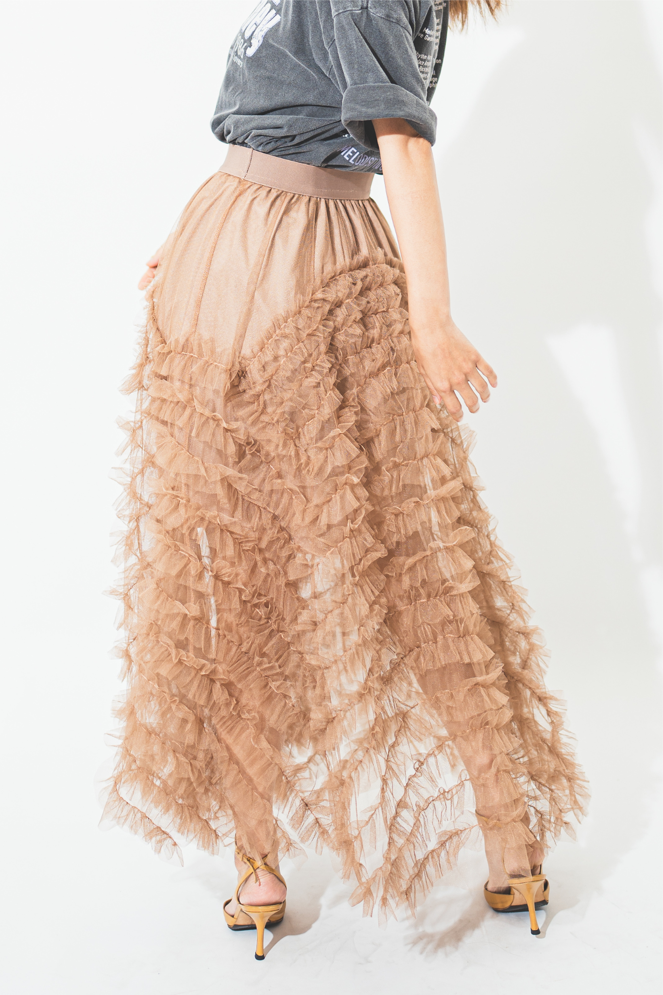 【Suu×SAAAGE boutique】Tulle Skirt Beige