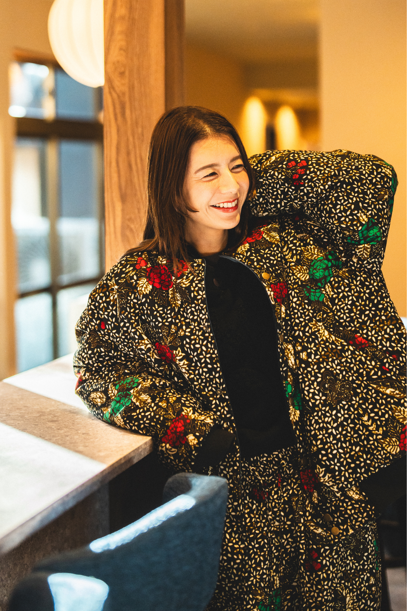 【moyan ecri×StyleReborn】AFRICA REVERSIBLE VELOUR BLOUSON Black Beauty