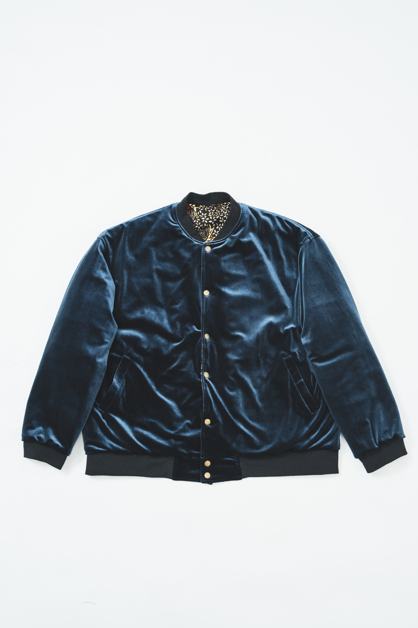 【moyan ecri×StyleReborn】AFRICA REVERSIBLE VELOUR BLOUSON Black Beauty